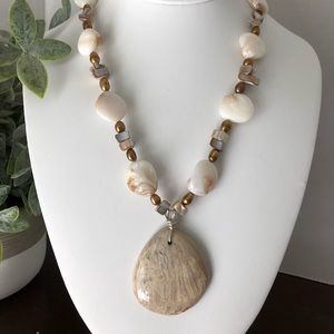 HANDMADE Gemstone Necklace Pearl/Jasper